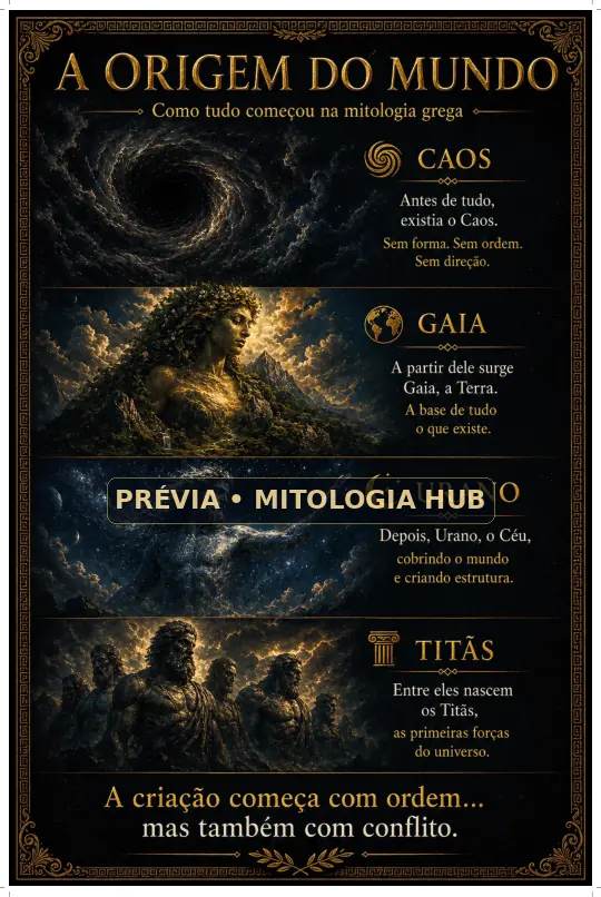 Página sobre a origem do mundo mítico grego